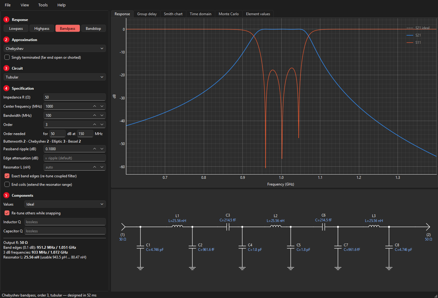 Tubular bandpass